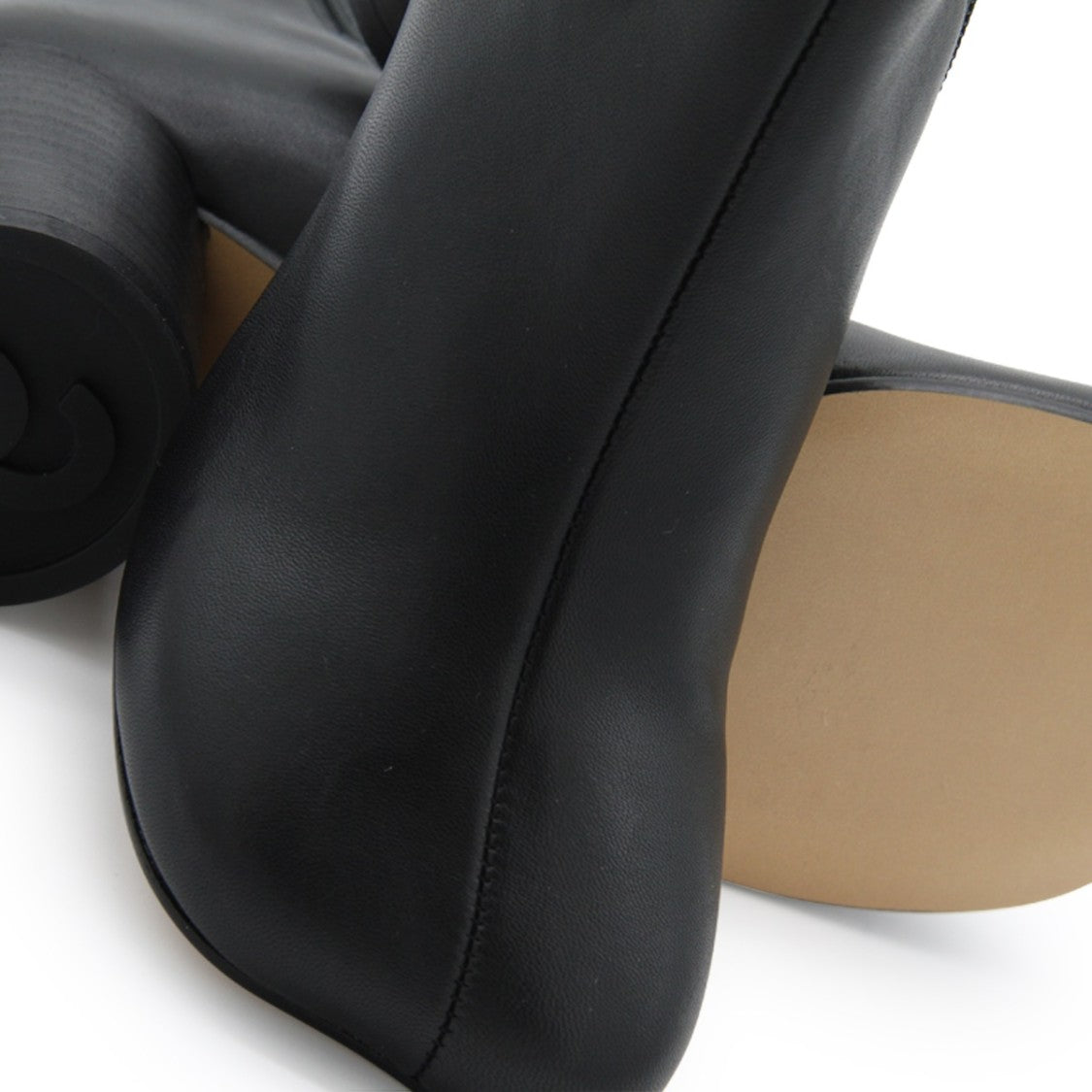 Mm6 By Maison Margiela Black Leather Tabi Boots