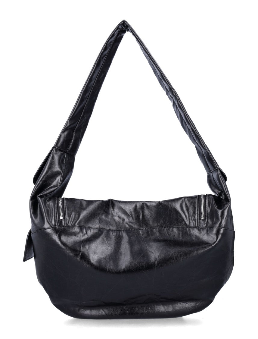 Low Classic Leather Hobo Bag With Zip