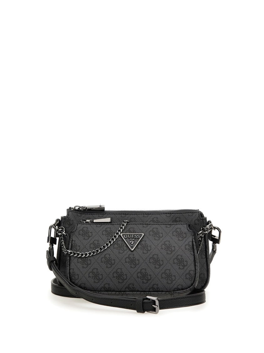 Guess Black Crossbody Bag In Logo Canvas
