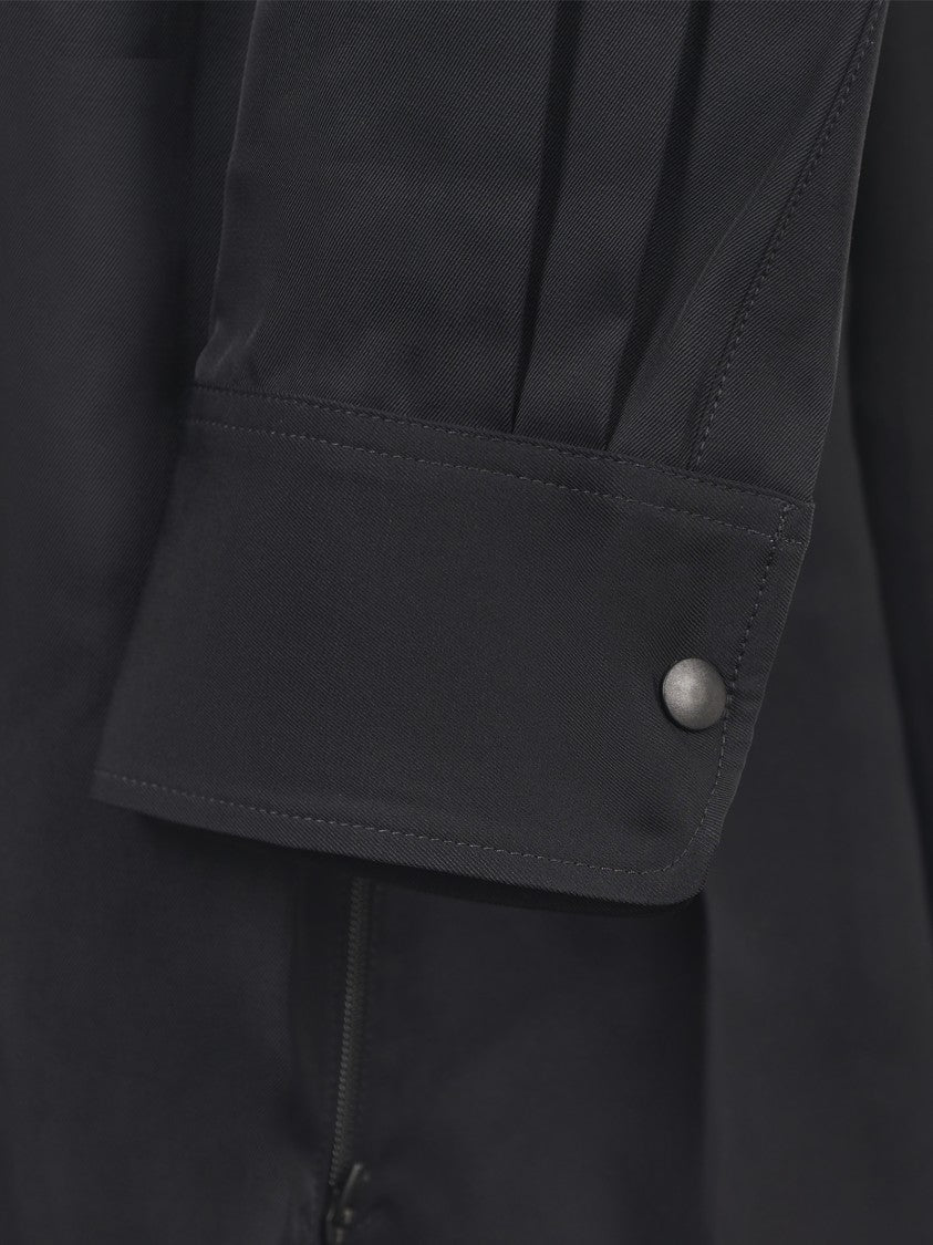 Y-3 Black Minimalist V-Neck Shirt With Relaxed Fit