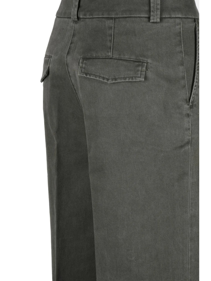 Peserico Green Stretch Cotton Cargo Pants