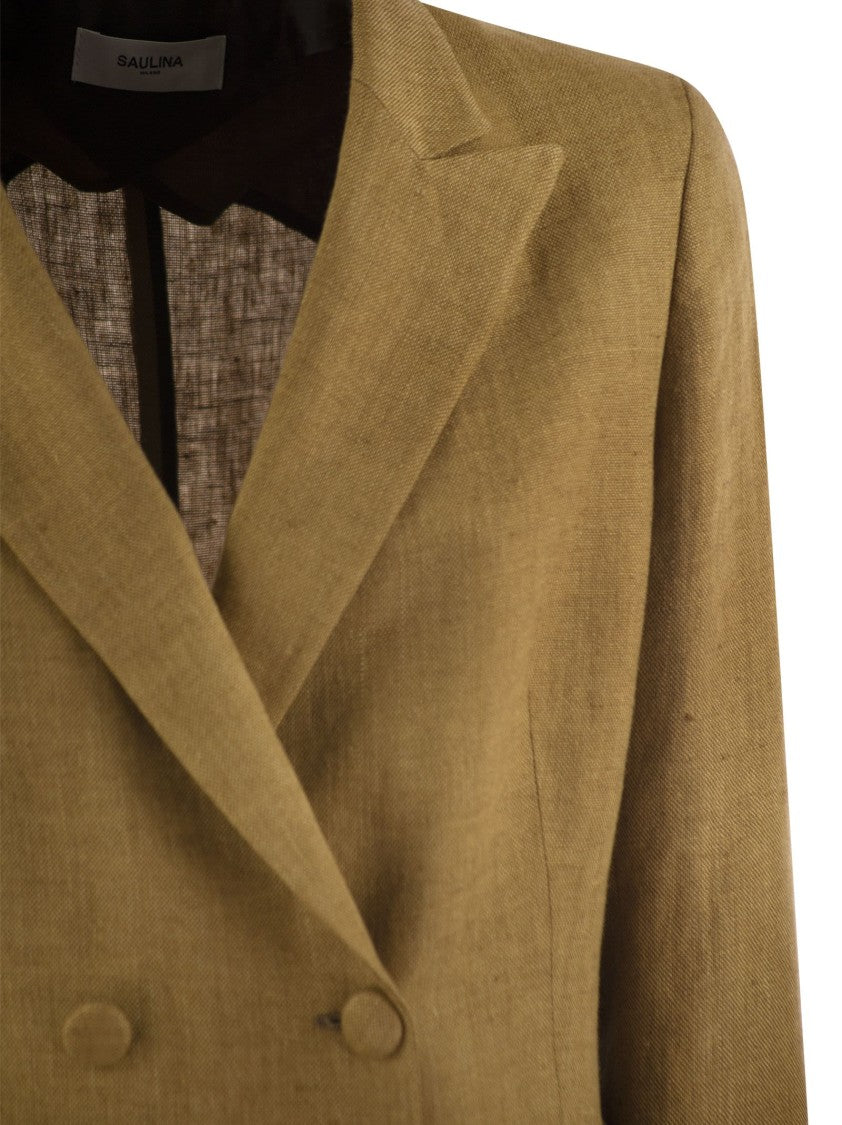 Saulina Assunta - Double-Breasted Linen Jacket