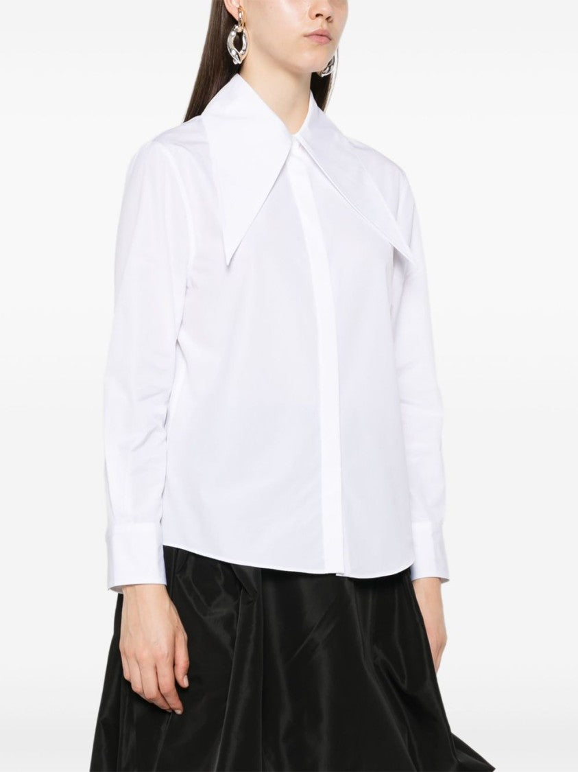 Alexander Mcqueen White Shirt With Oversized Pointed Collar