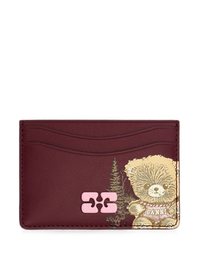 Ganni Teddy Bear Slim Rectangular Cardholder Wallet