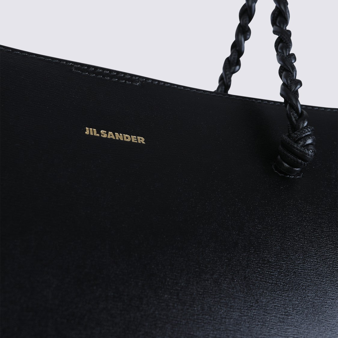 Jil Sander Structured Black Tote Bag With Braided Handles