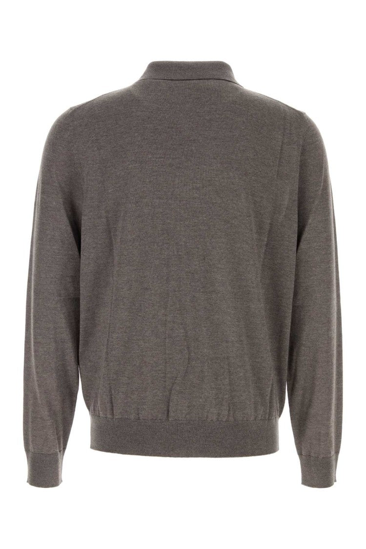 Saint Laurent Grey Wool Polo Shirt