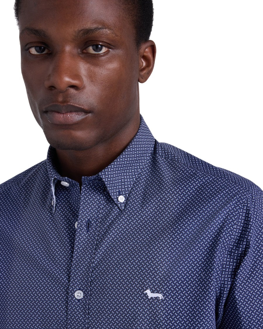 Harmont & Blaine Tailored Blue Cotton Poplin Shirt