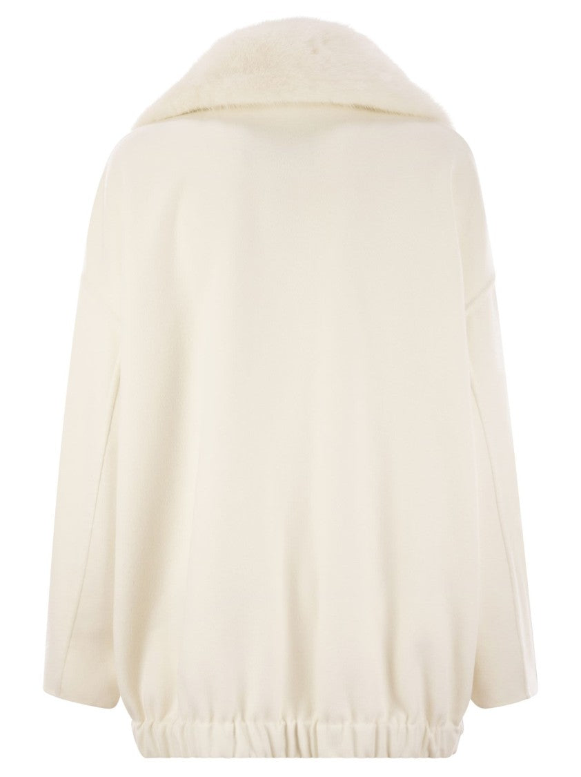Fabiana Filippi Cashmere Caban With Fur Collar