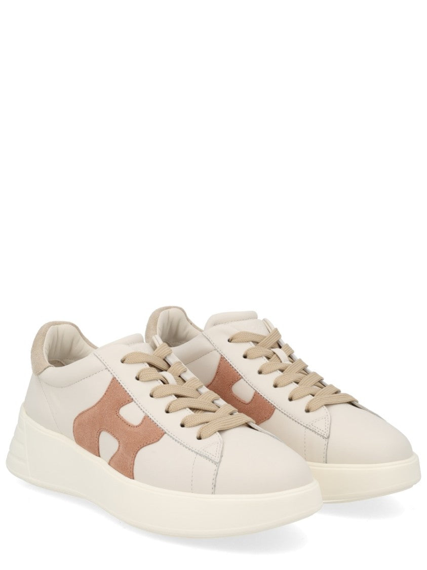 Hogan Smooth Leather Suede Logo Cushioned Sneakers