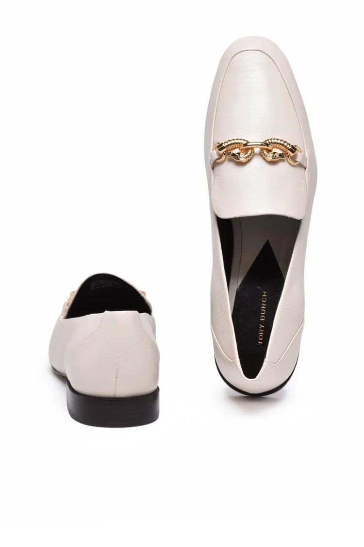 Tory Burch Leather Loafers - Cream