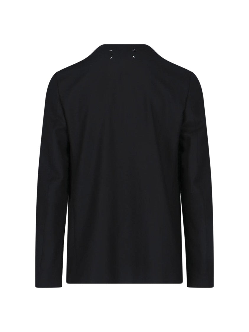 Maison Margiela Virgin Wool Blazer With Curved Hem