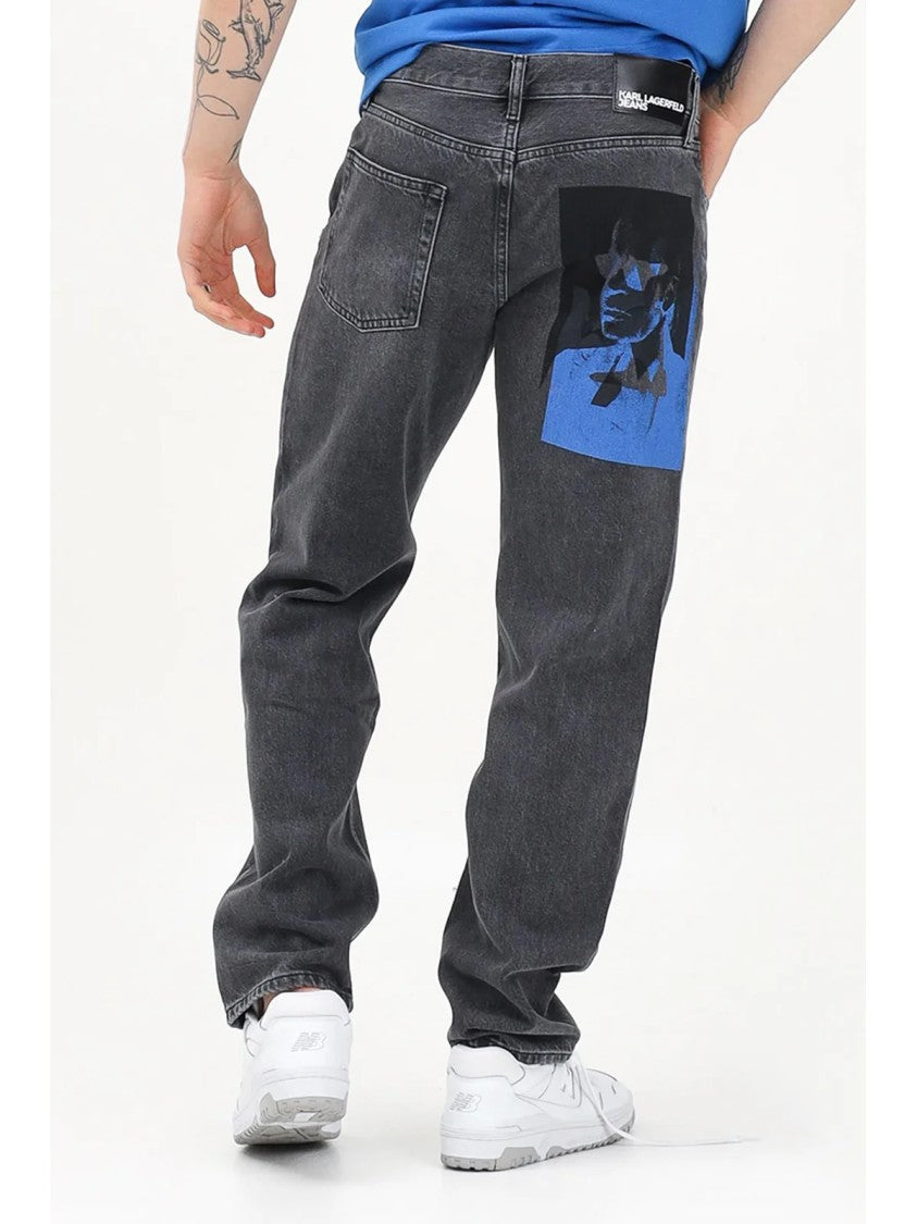 Karl Lagerfeld Grey Cotton Jeans