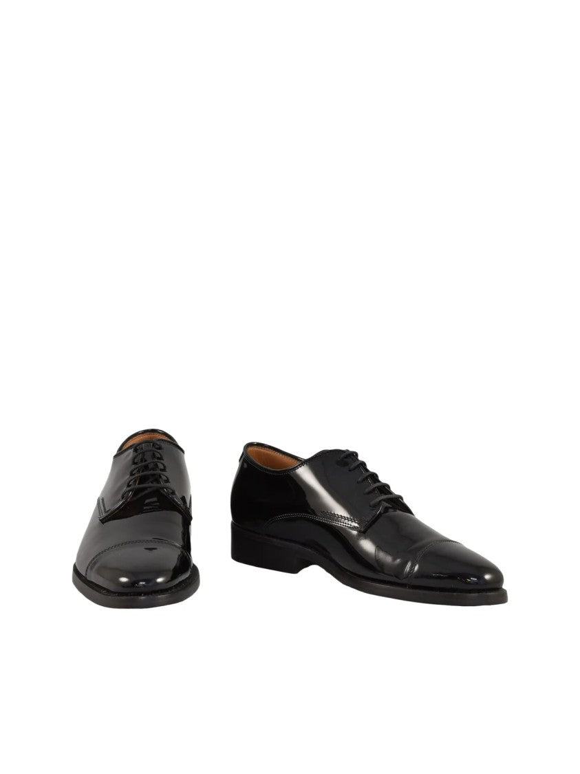 Botti 1913 Black Patent Leather Cap-Toe Lace-Up Shoes
