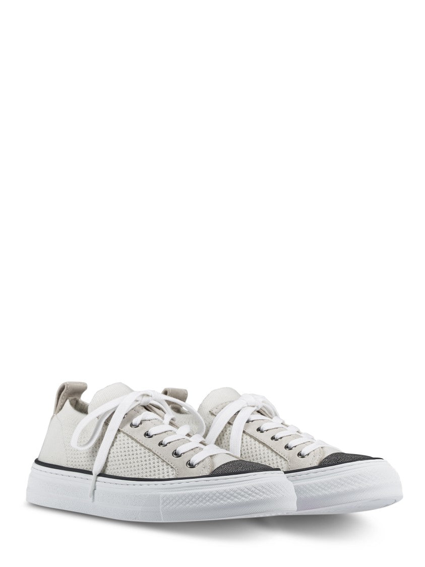 Brunello Cucinelli Breathable Mesh Sneakers With Textured Toe Cap