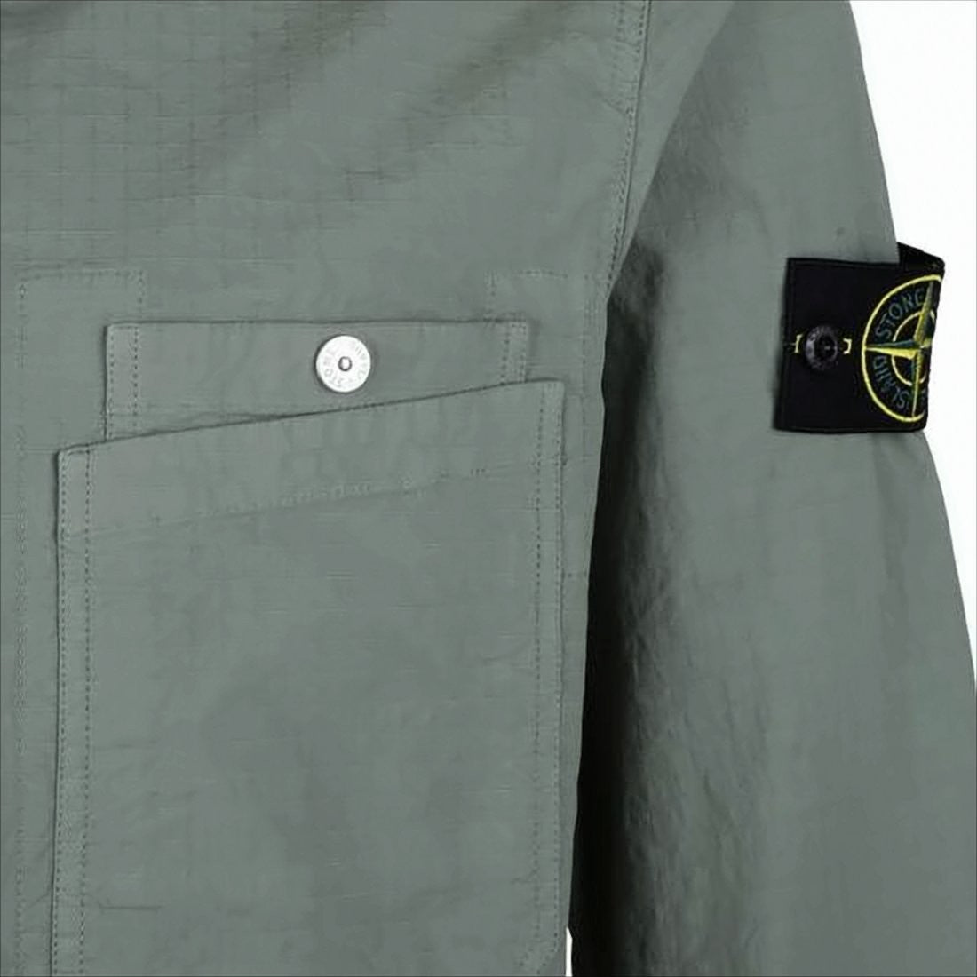 Stone Island Green Jacket With Textured Fabric