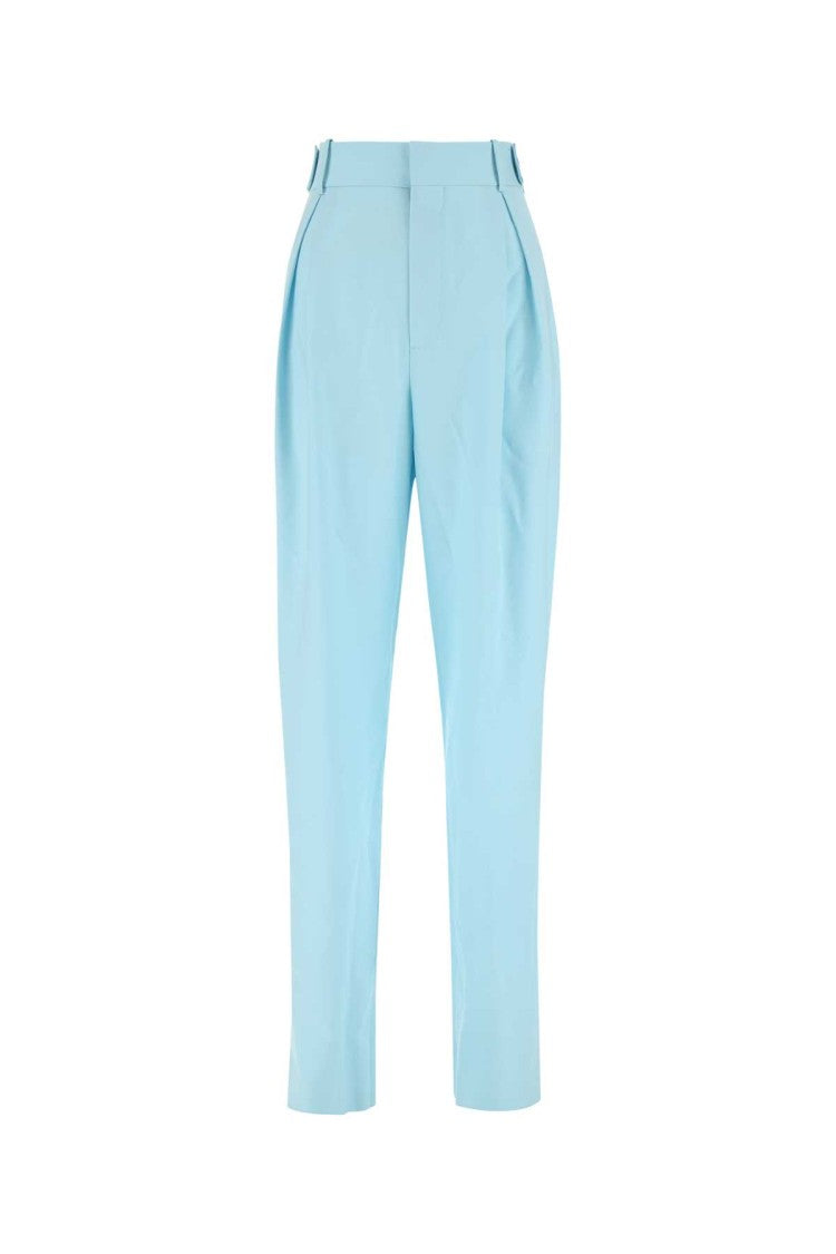 Bottega Veneta Pastel Light-Blue Wool Wide-Leg Pant