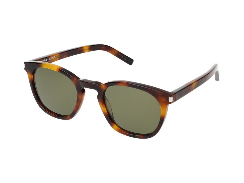 Saint Laurent Havana Classic Square Acetate Sunglasses