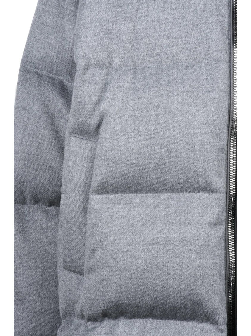 Duno Grey Wool-Blend Quilted Blanca Overcoat