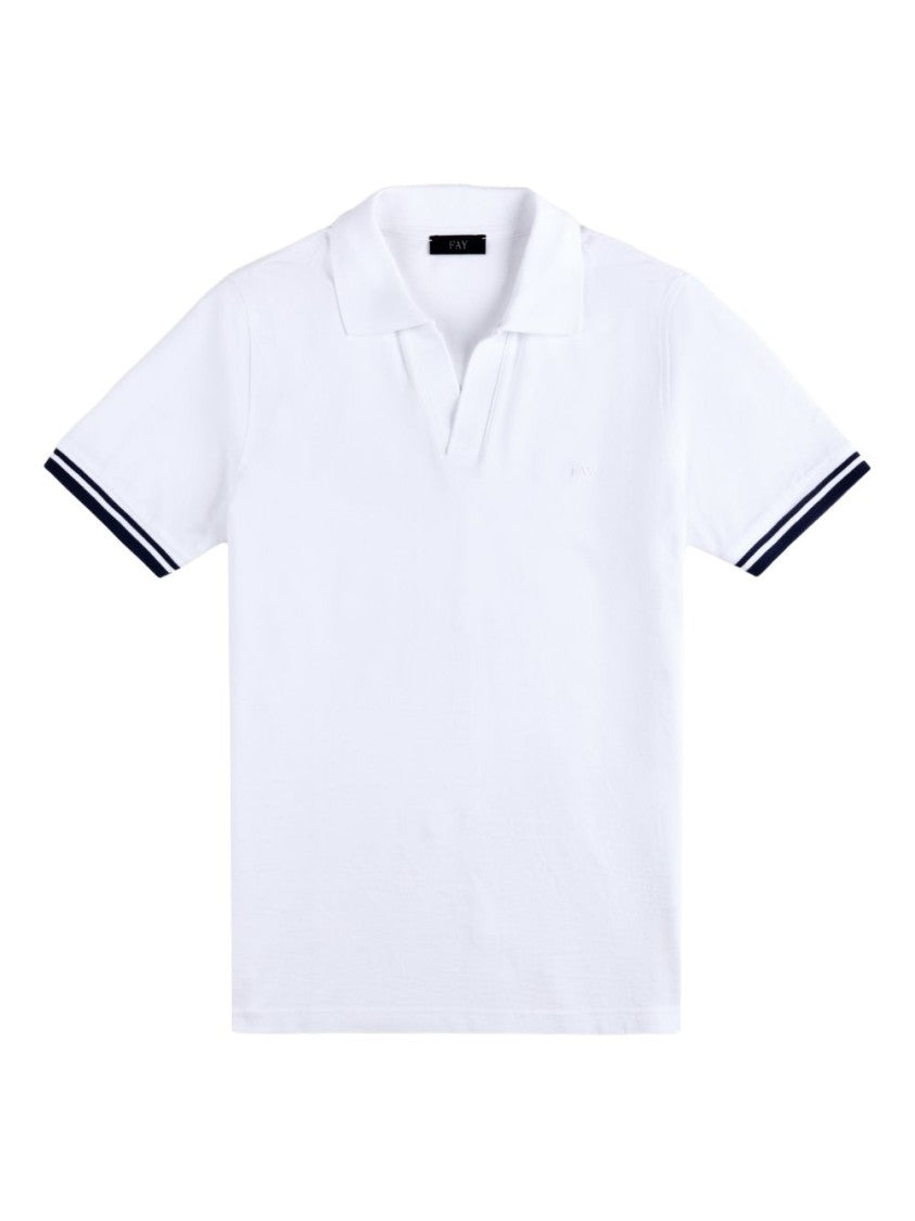 Fay Classic Short-Sleeve Embroidered Polo Shirt