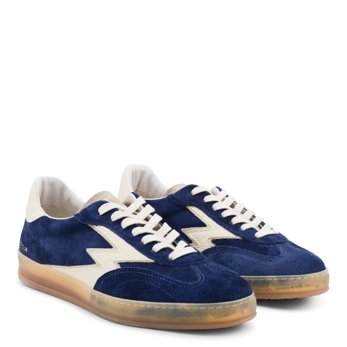 Moaconcept Navy Sneakers From Moaconcept Featuring Round Toe, Laces Fastening, Lateral Logo And Flat Rubber Sole.
