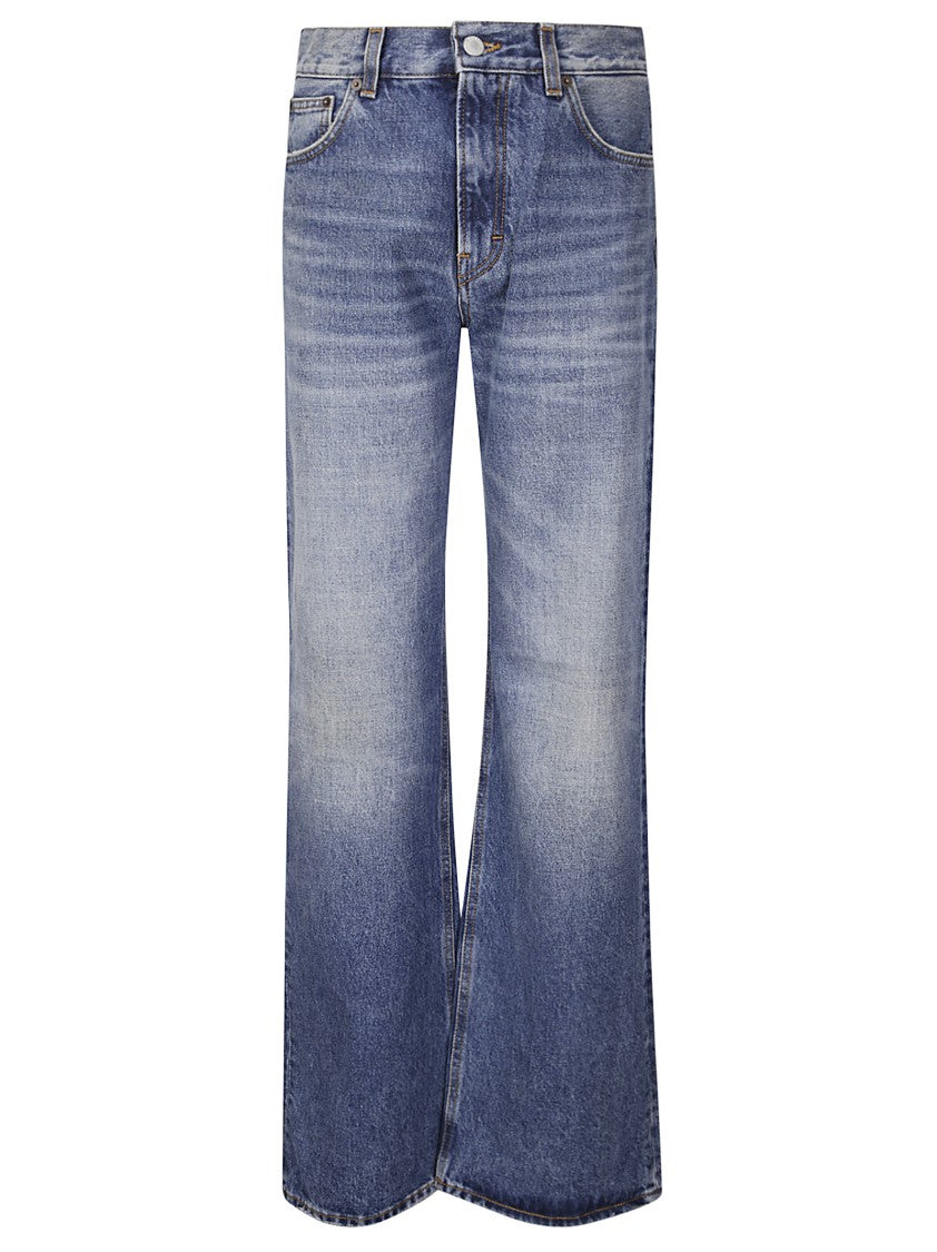 Haikure Straight-Leg Five-Pocket Jeans With Mid Blue Wash