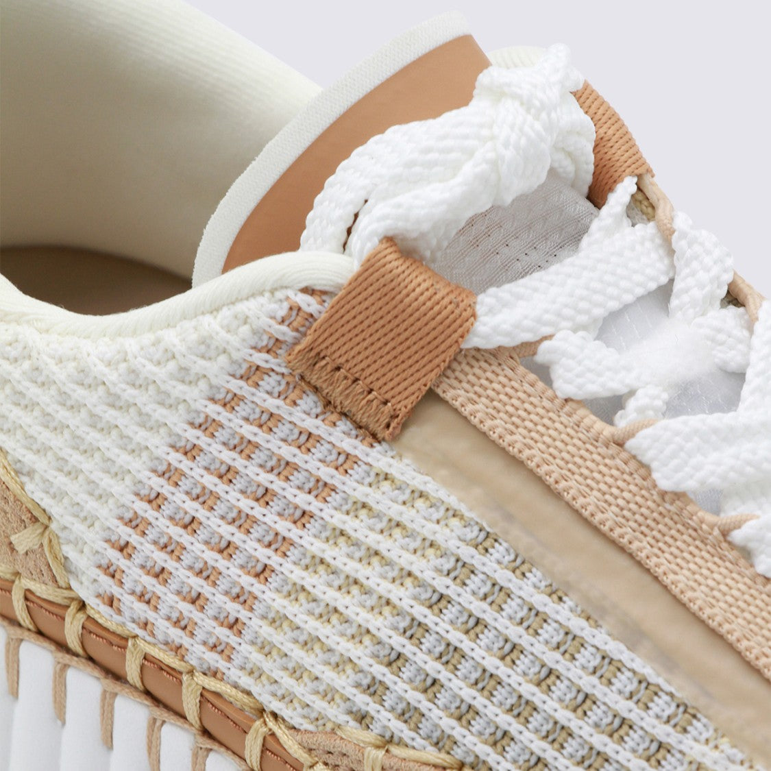 Chloé Chunky Platform Sneakers With Textured Tan