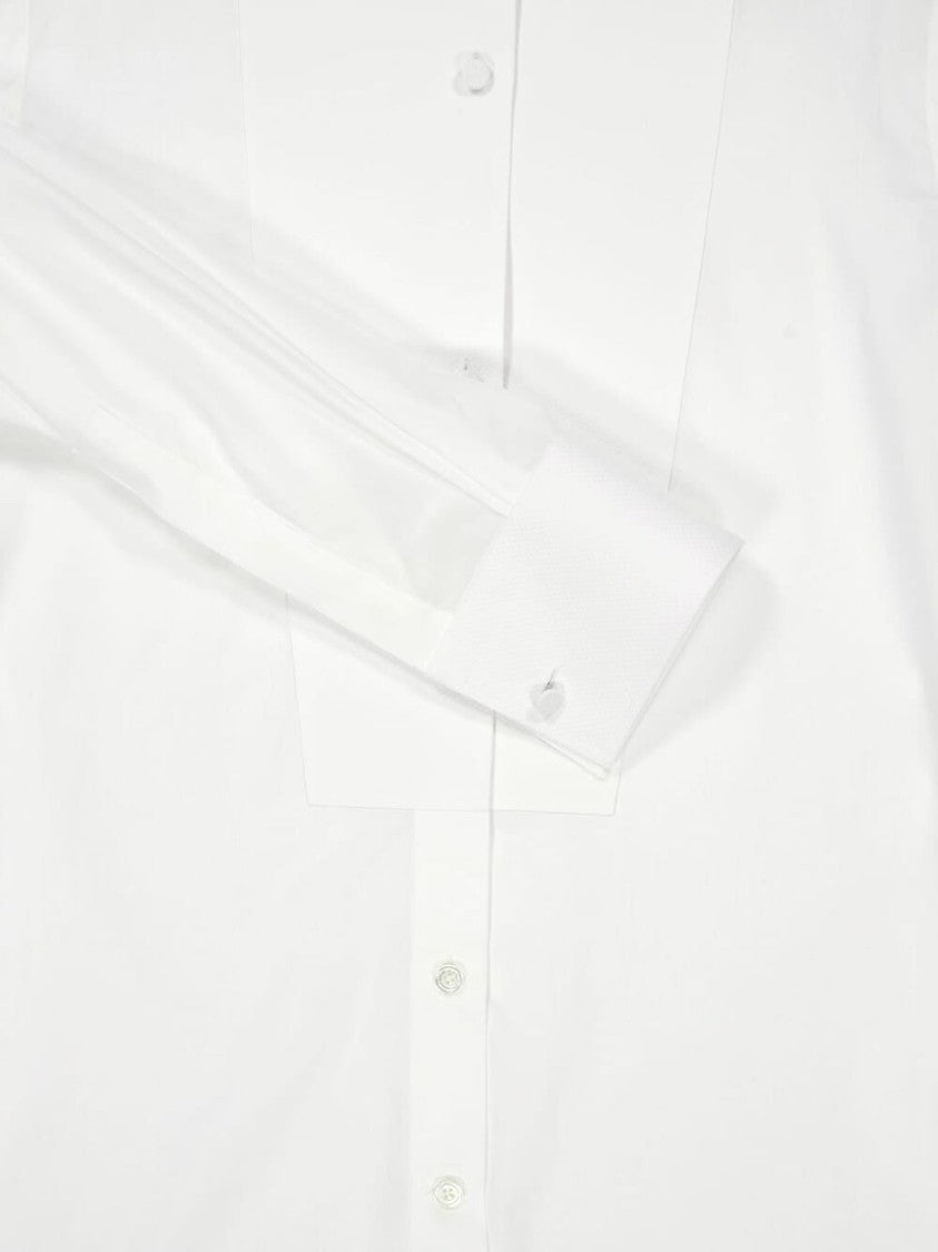 Tom Ford White Cotton Voile Shirt With Pique Plastron