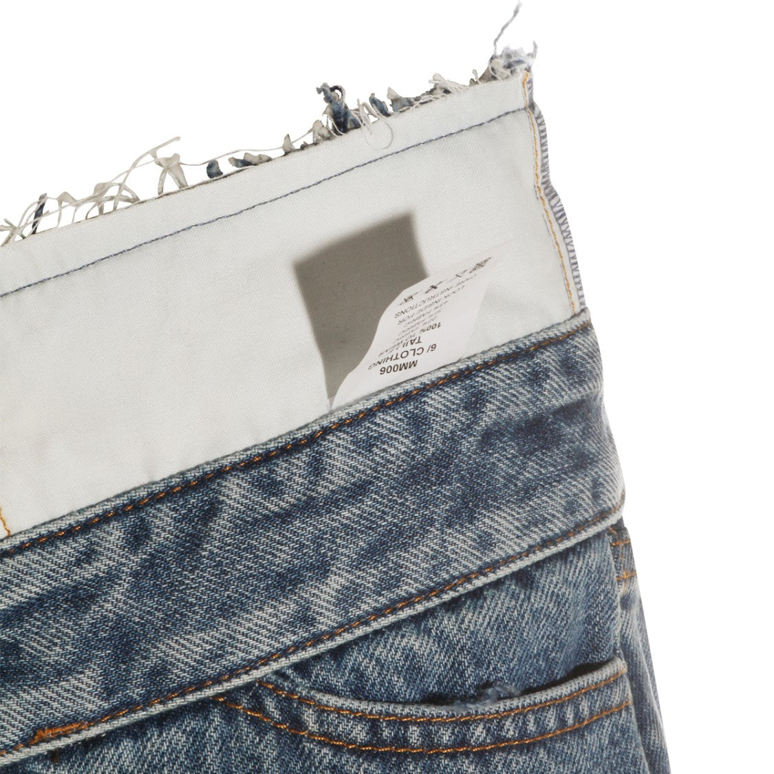 Mm6 By Maison Margiela Straight-Leg Jeans With Raw Frayed Waistband
