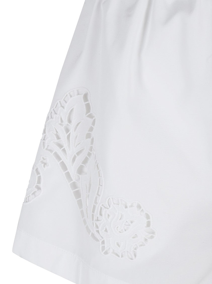 Versace Relaxed-Fit Shorts With Floral Embroidery