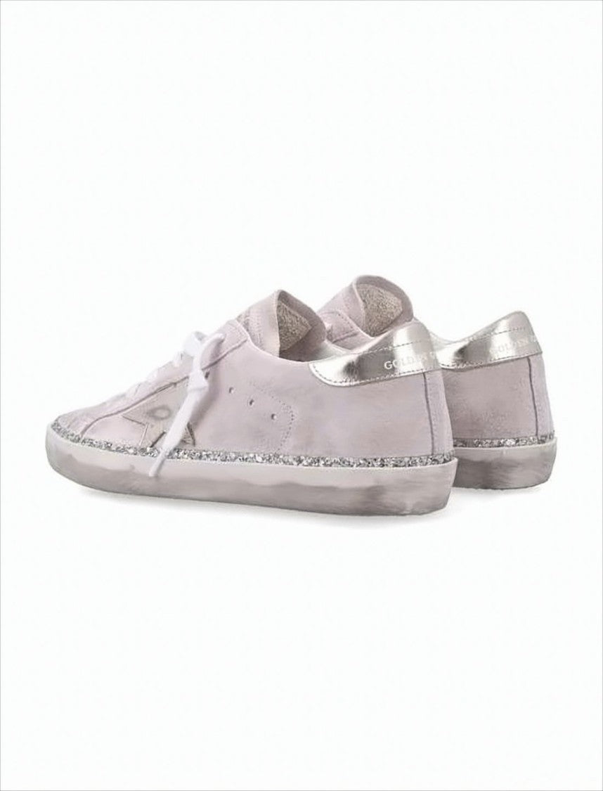 Golden Goose Distressed Suede Low-Top Sneakers With Metallic Accents