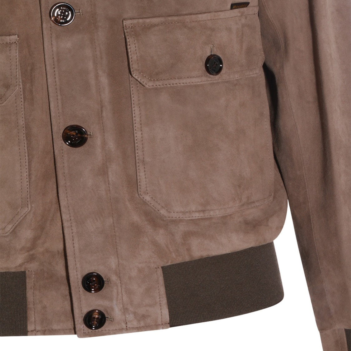 Moorer Soft Suede Jacket With Ribbed Collar