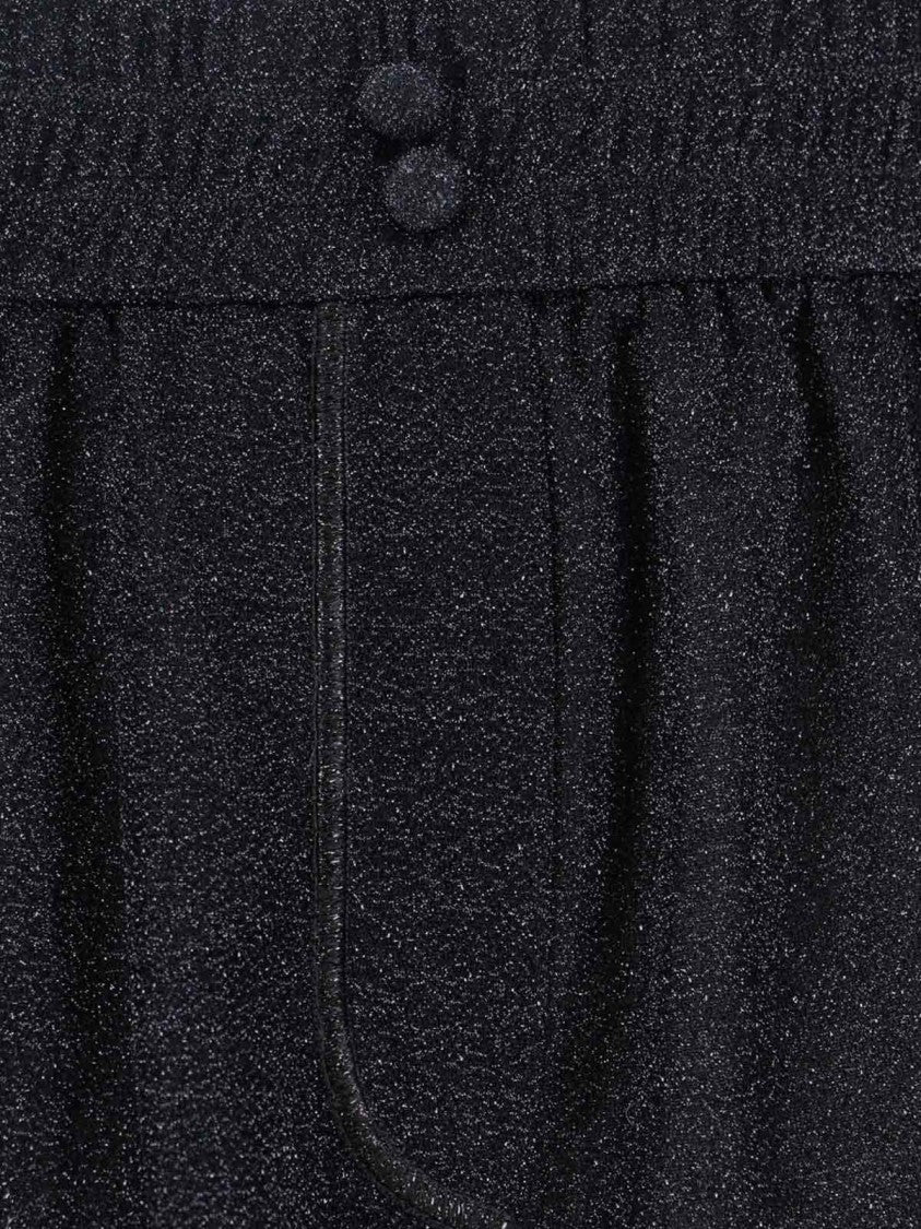 Oséree "Lumière" Oseree Shorts In Black Metallic Semi-Sheer Fabric