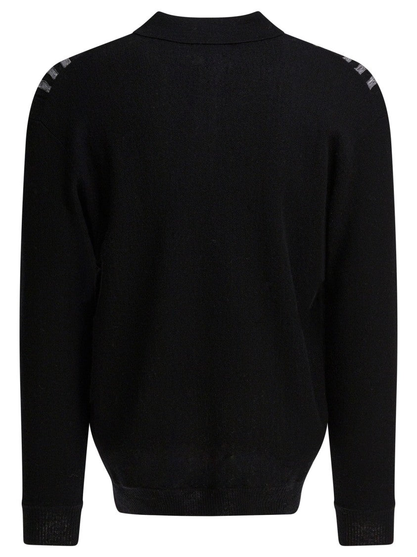 Beams Plus Textured Wool-Blend Knitwear With Classic Polo Collar