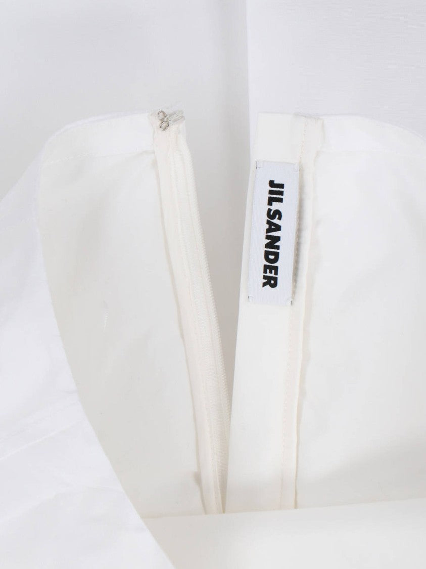 Jil Sander White Midi Mid-Rise Tailored Skirt