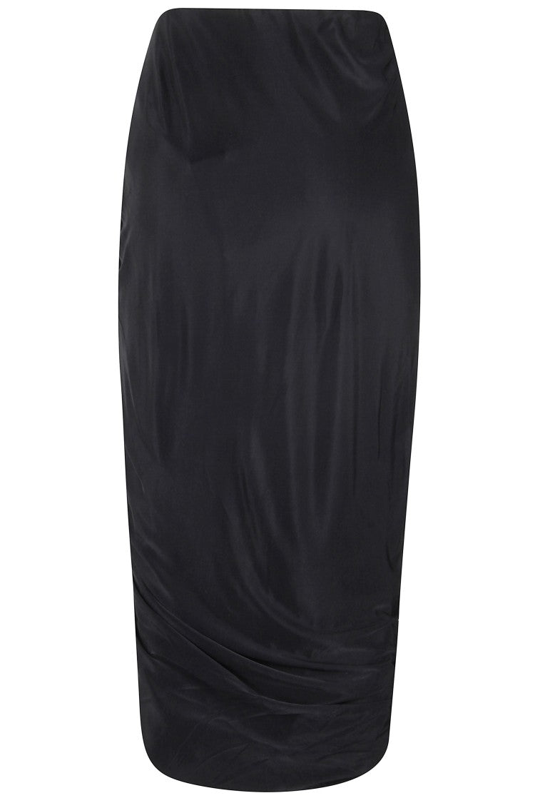 Francesco Murano Draped Black Skirt With Elastic Waistband