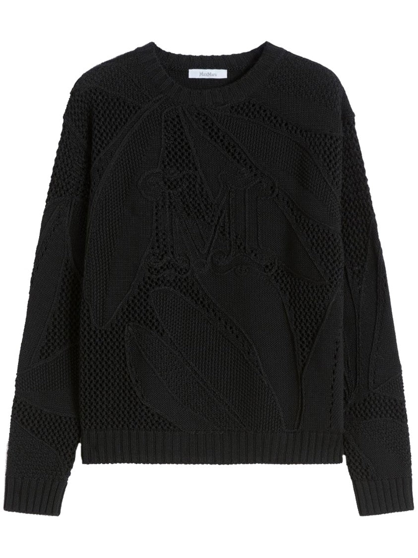 Max Mara Black Mxmsalvo Textured Black Knit Sweater