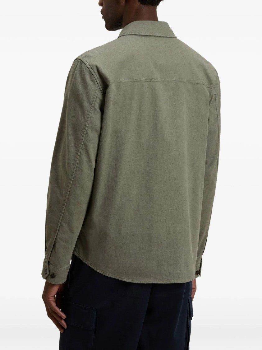 Woolrich Boxy Olive Green Flap Overshirt