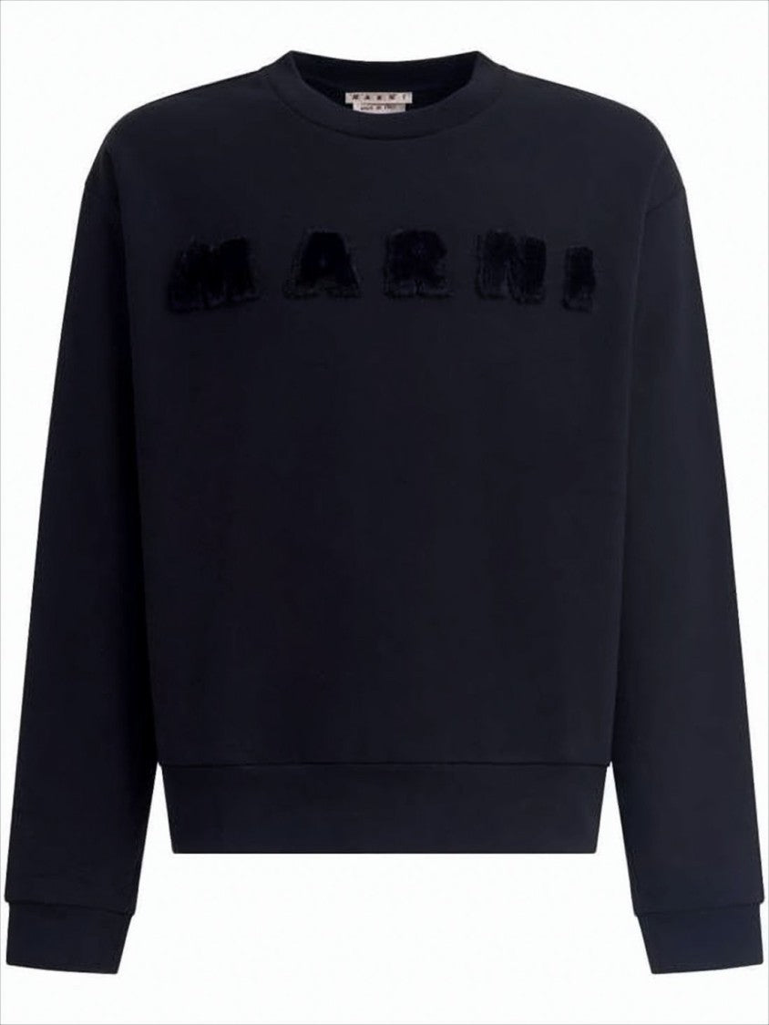 Marni Textured Logo Long-Sleeve Sweatshirt