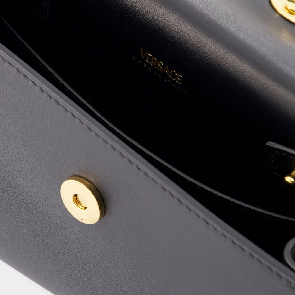Versace Small Top Handle Bag - Leather - Black