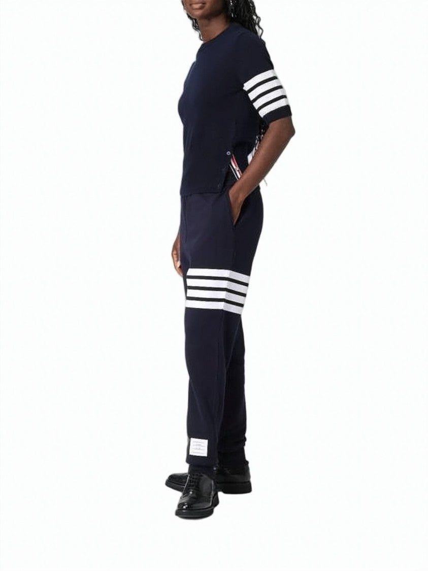 Thom Browne Fitted Short-Sleeved Knit Sweater With Horse Motif