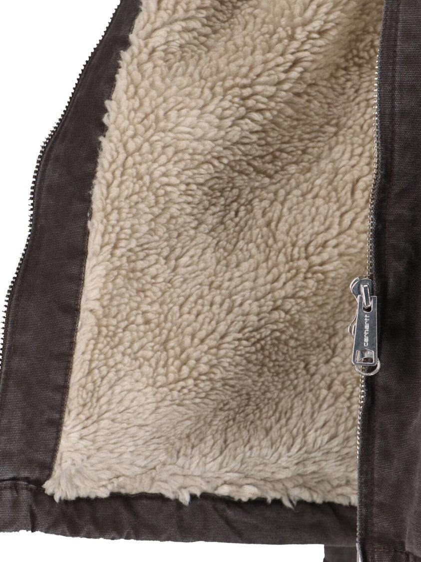 Carhartt Wip Contrast Lined Cotton Hooded Jacket With Zip Closure