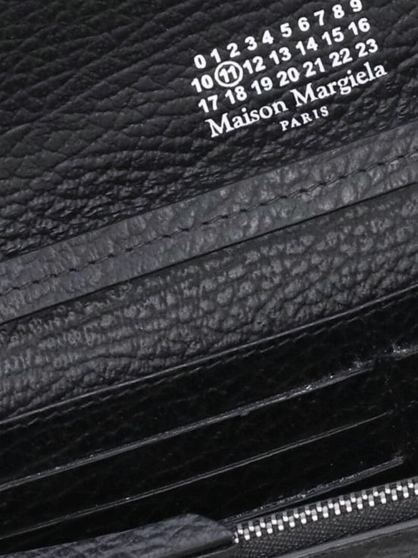 Maison Margiela Textured Calf Leather Crossbody Wallet With Chain Strap