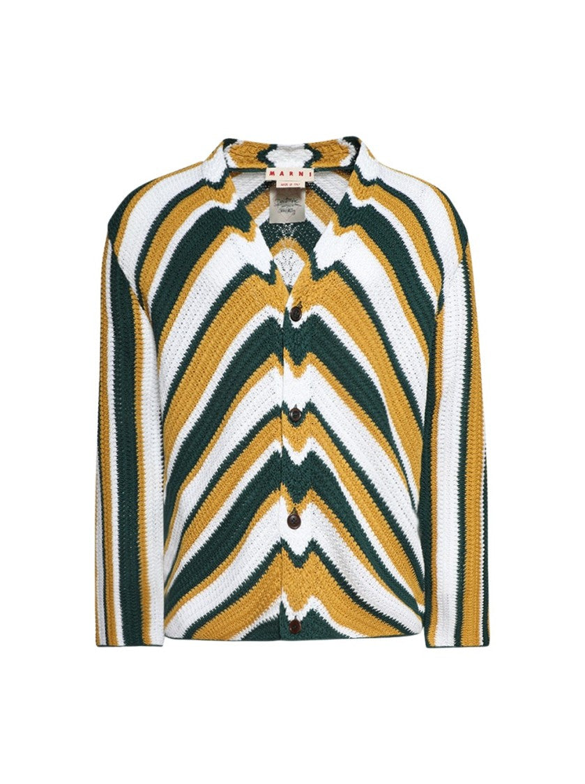 Marni Chevron Crochet Cardigan