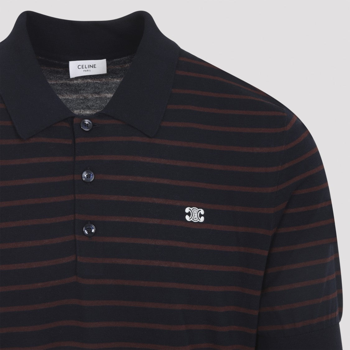 Celine Short-Sleeved Polo Sweater