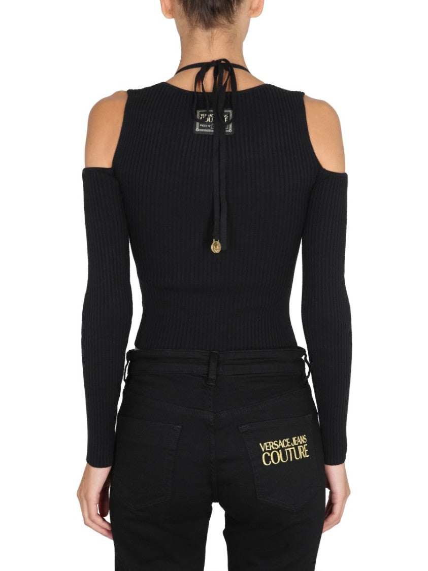 Versace Jeans Couture Fitted Ribbed Knit Top