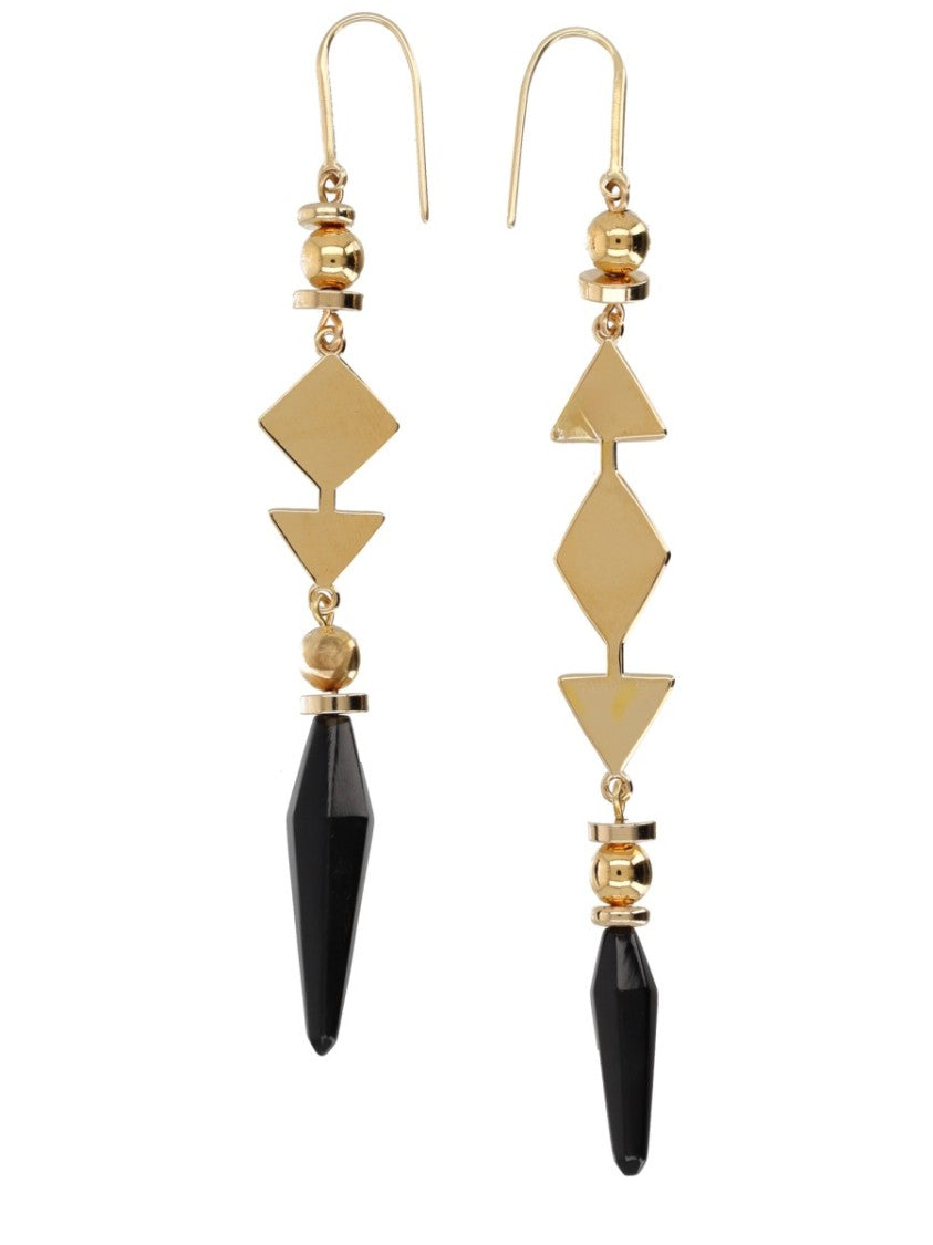 Isabel Marant Ida Geometric Brass Horn Earrings