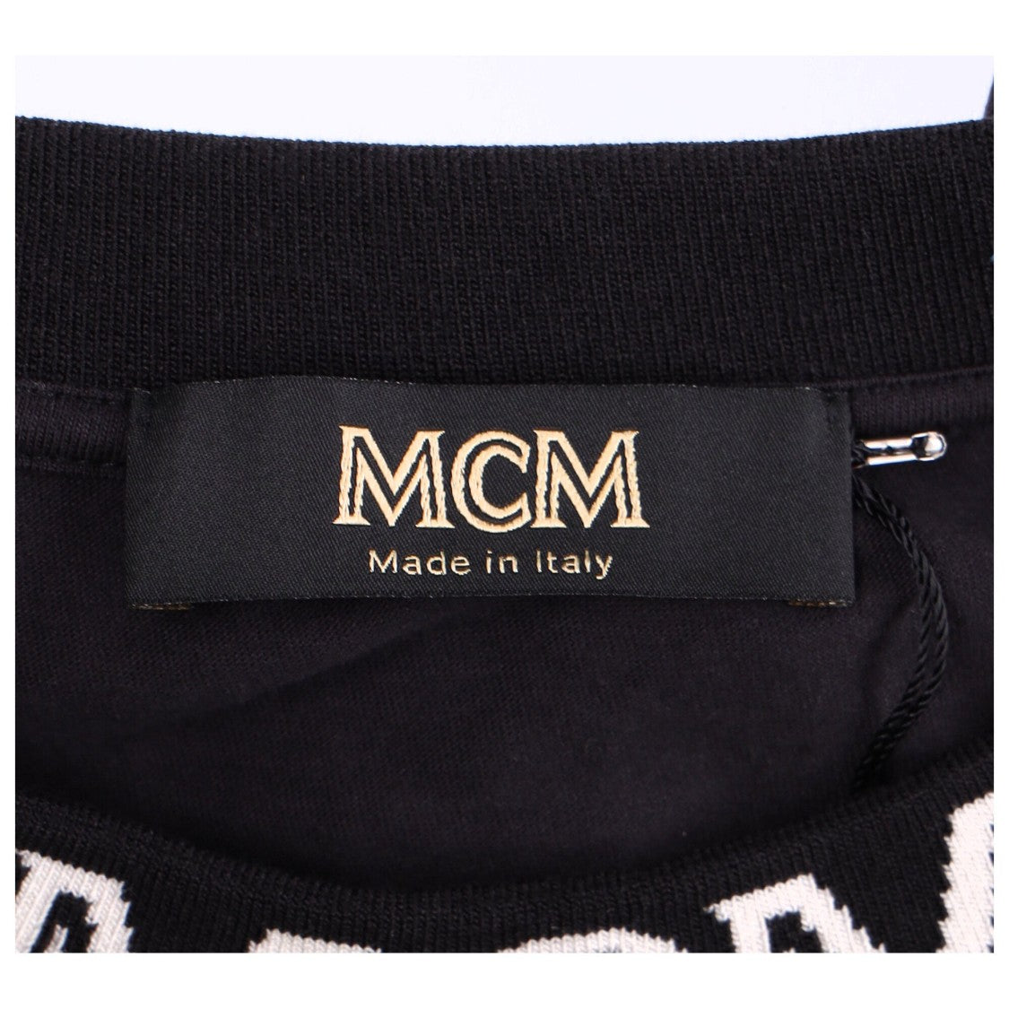 Mcm Logo Collar T-Shirt With Distinctive Branding