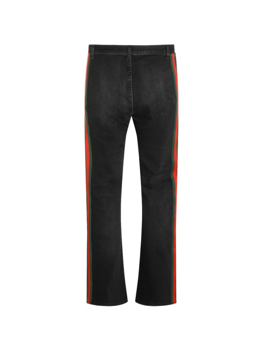 Gucci Straight-Leg Red Green Stripes Trousers