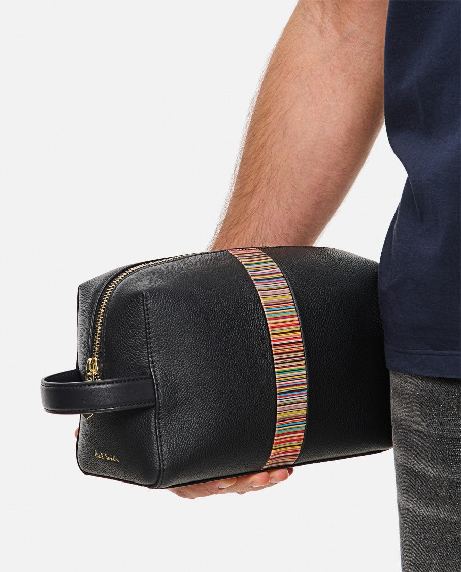 Paul Smith Black Grained Leather Beauty Case