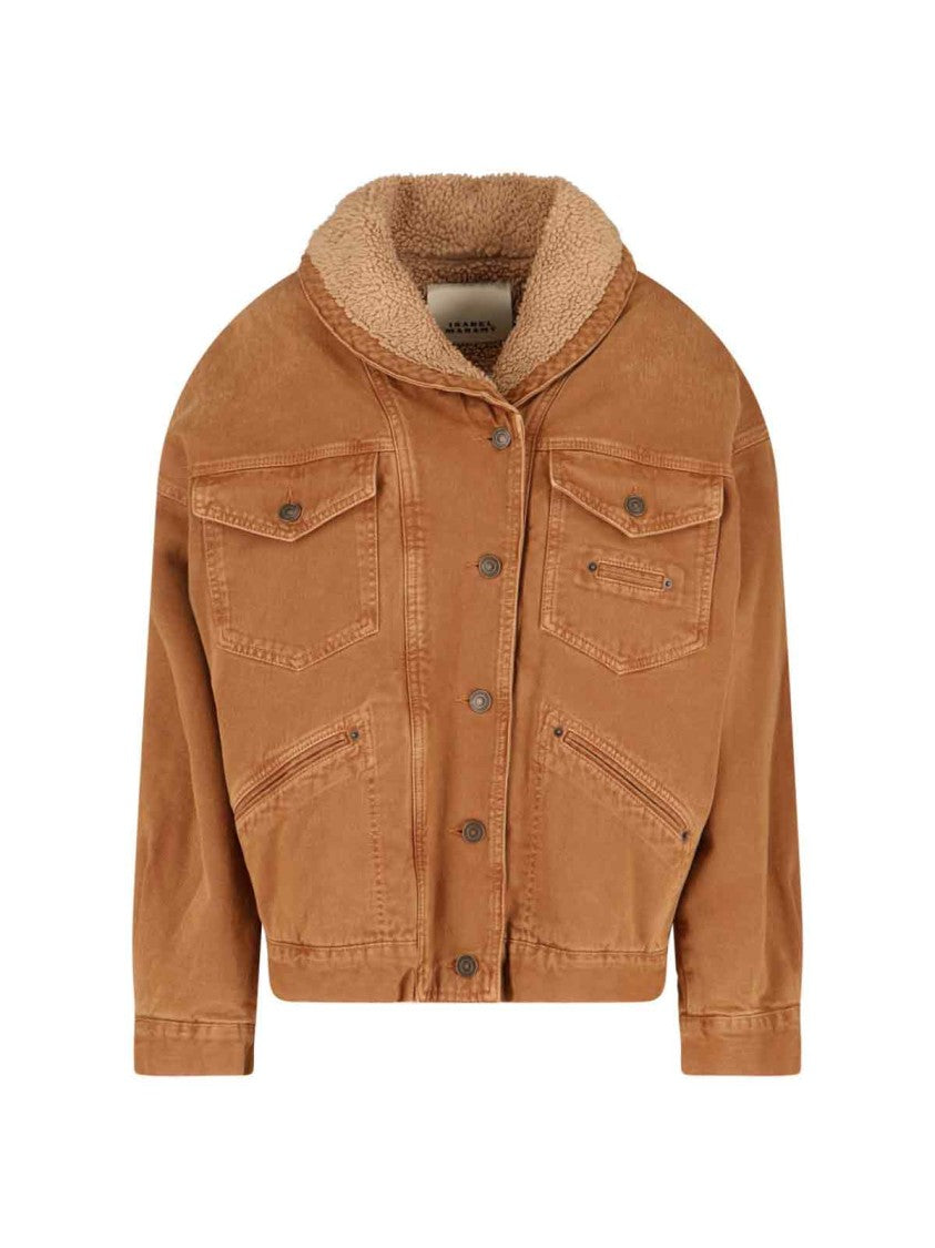 Isabel Marant Classic Brown Jacket With Textured Collar And Functional Pockets